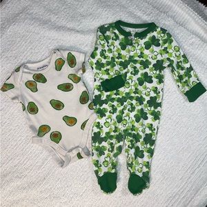 Sleeper/Onesie green bundle, 3-6 months